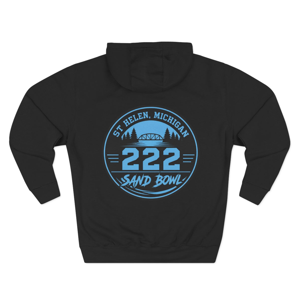 Hoodie - '222 Sand Bowl, St. Helen Michigan' Mens Graphic Fleece Hoodie
