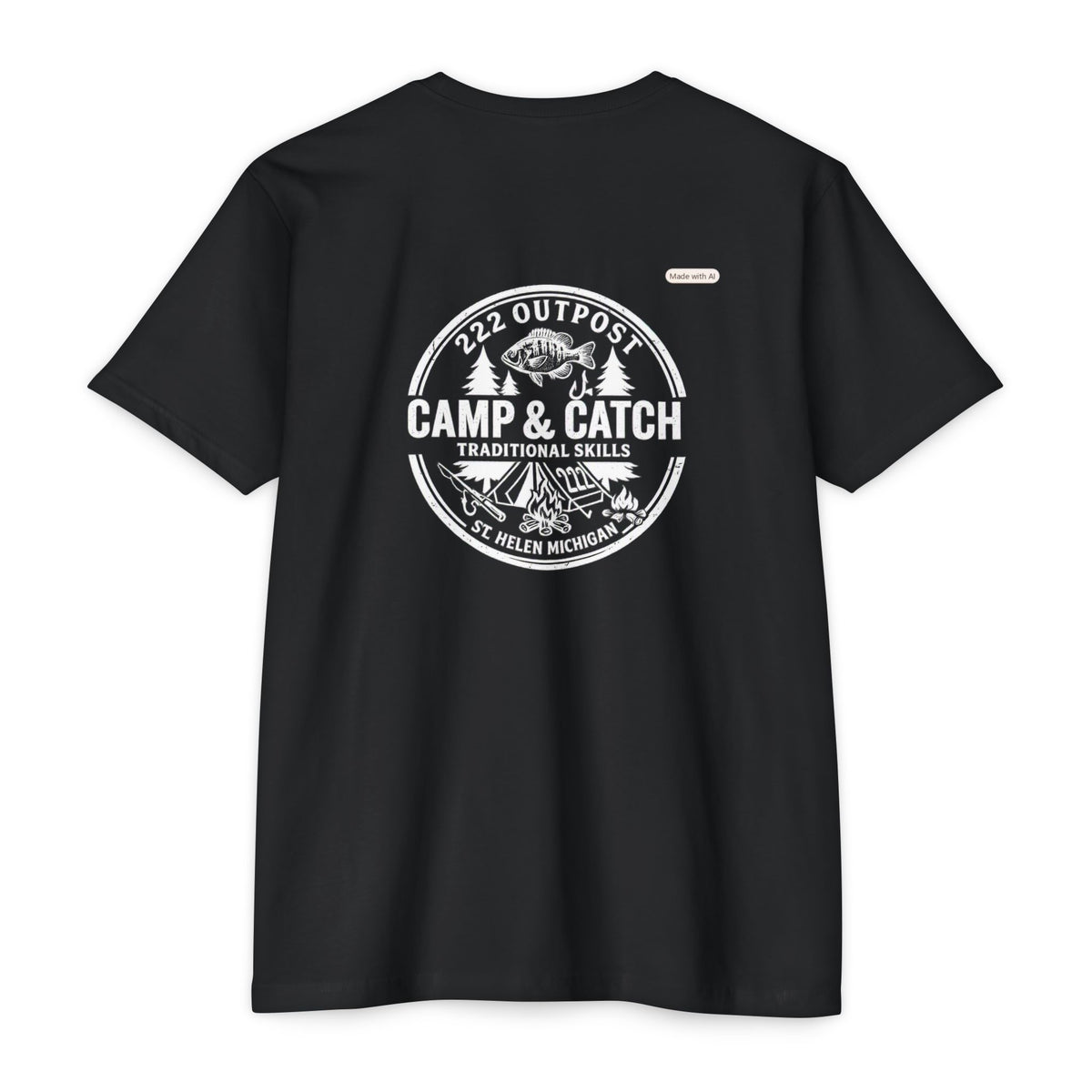 222 Outpost Camp & Catch Vintage Badge Tee