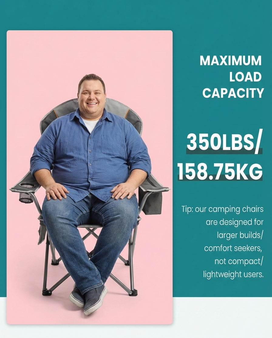 Heavy-Duty Folding Camping Chair with Cooler