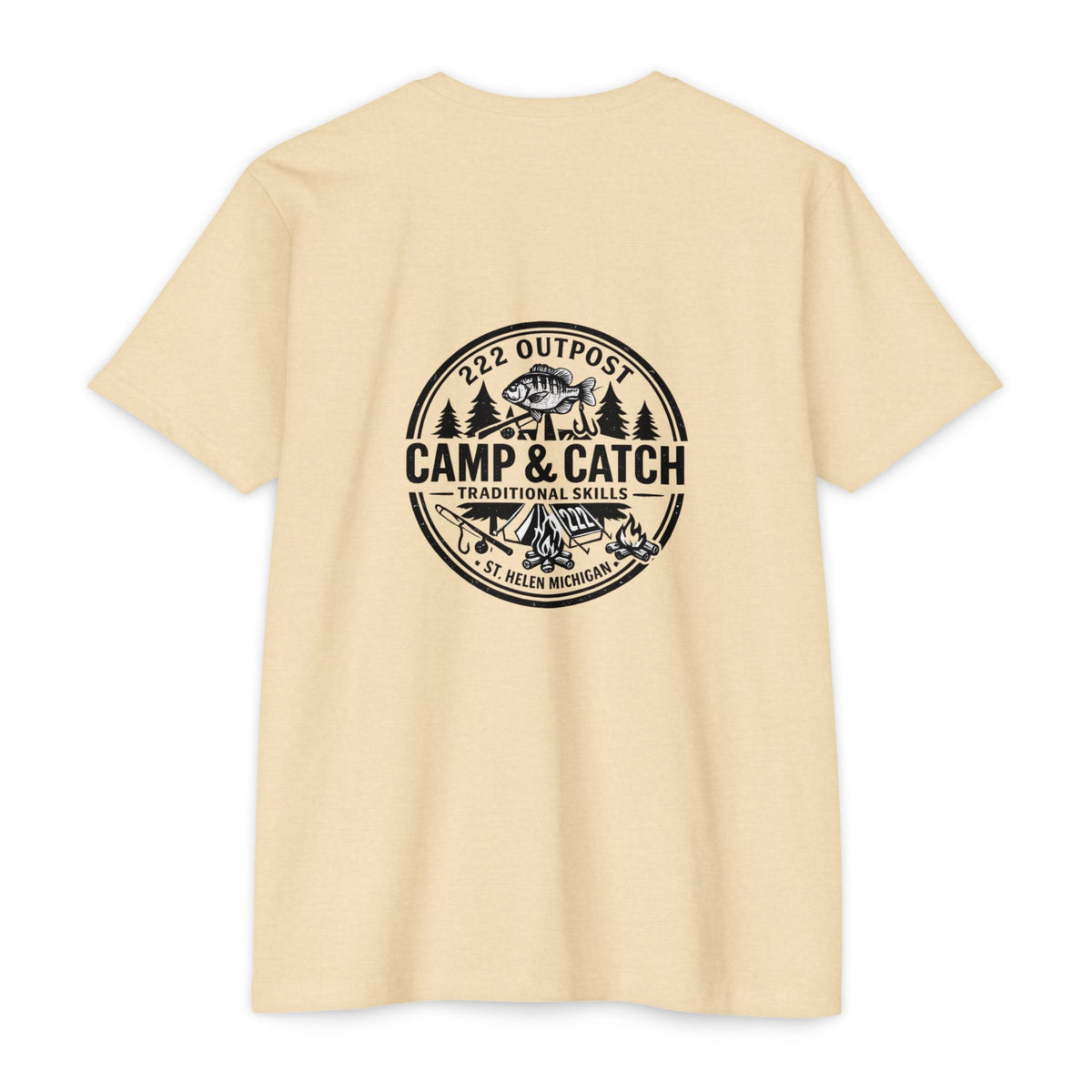 222 Outpost Camp & Catch Vintage Badge Tee