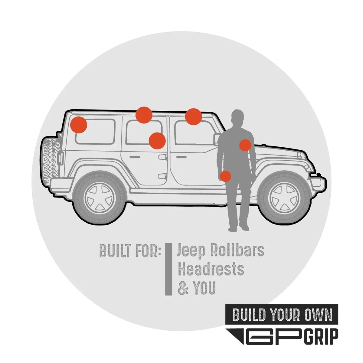 GP-Grip PRO Foldable Color Handles — Jeep Wrangler (2007–2023)