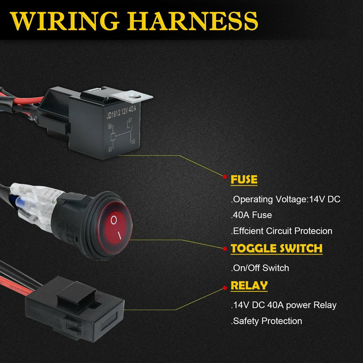 Dual-Lead LED Light Bar Wiring Harness